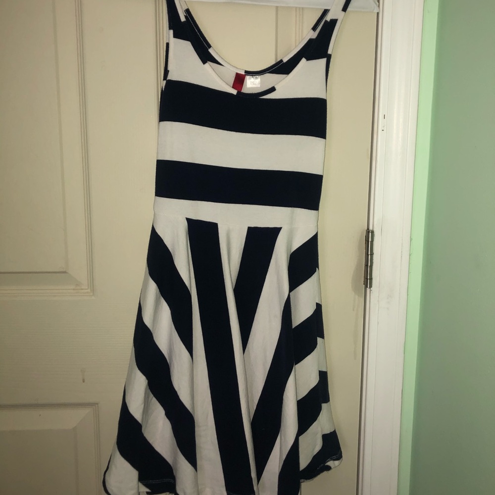 Navy blue and white dress